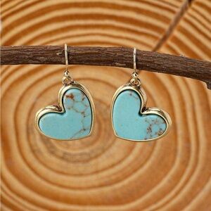 Cute Turquoise Heart Earrings